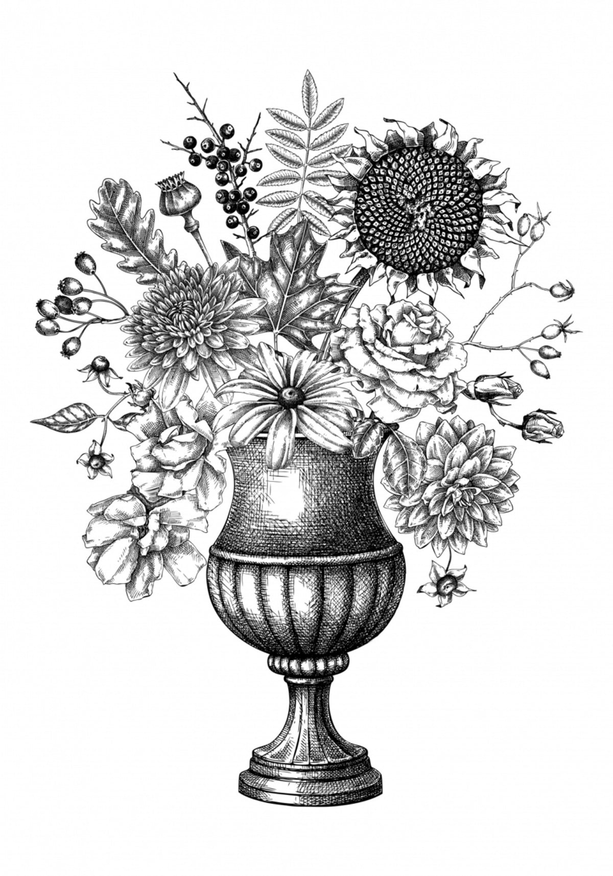 Urna Floral de Outono Elegante