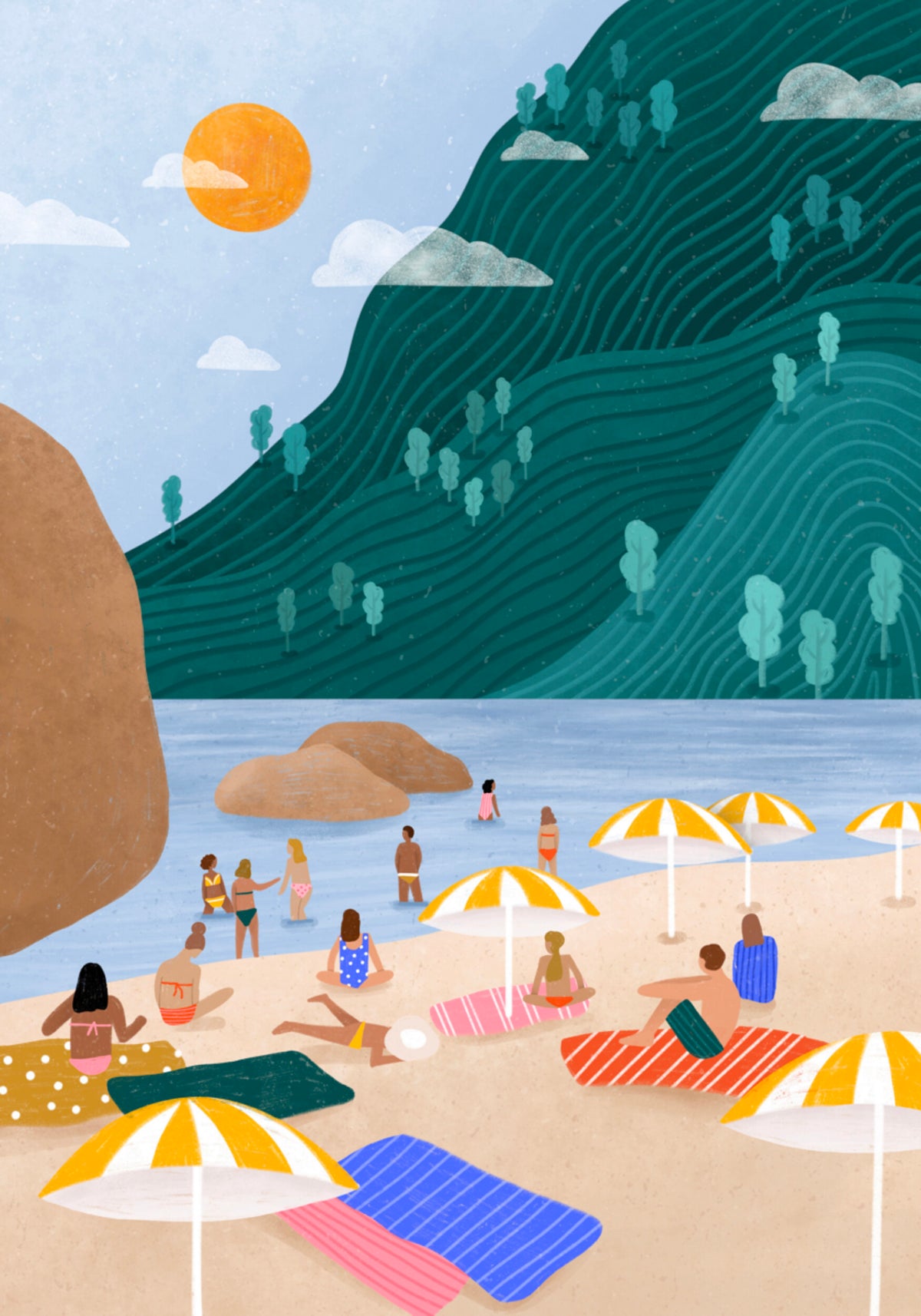 Praia de montanha relaxante