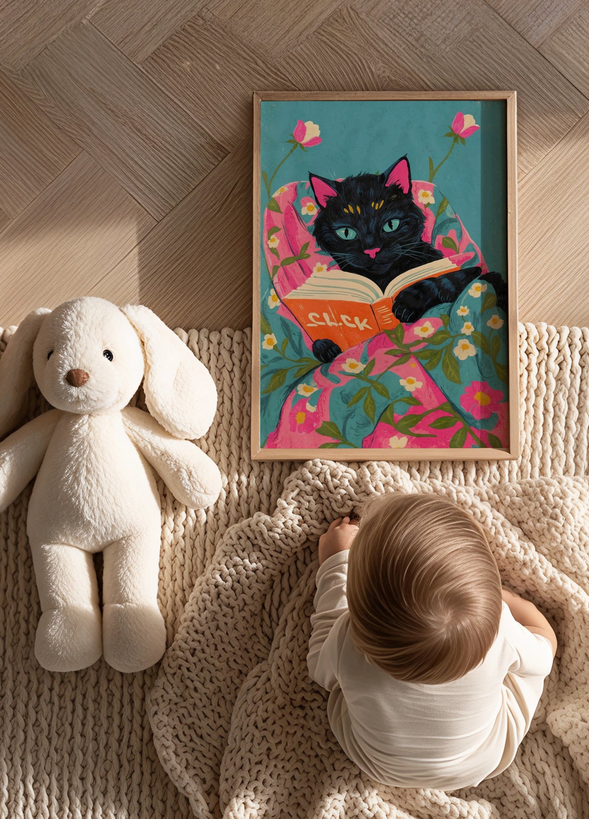 Gato de leitura aconchegante