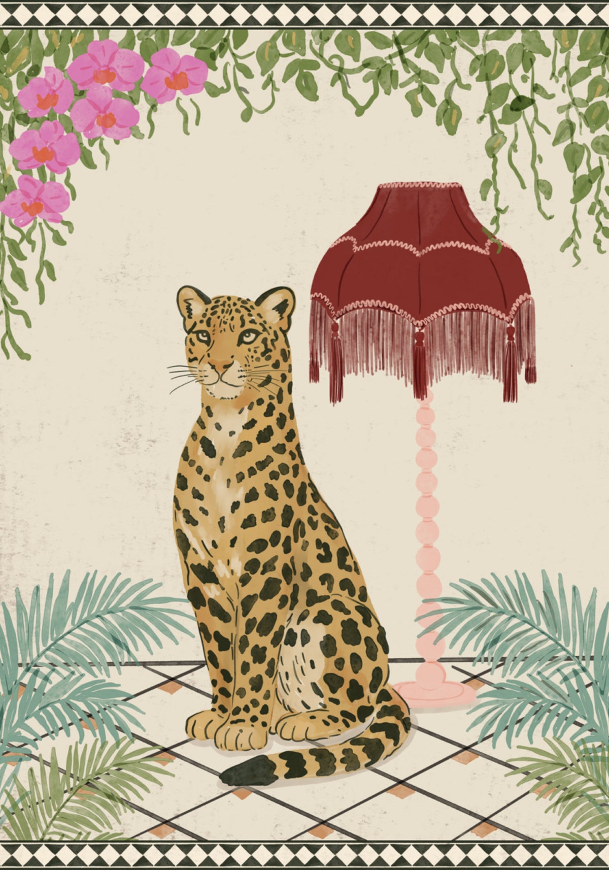 Leopardo tropical elegante