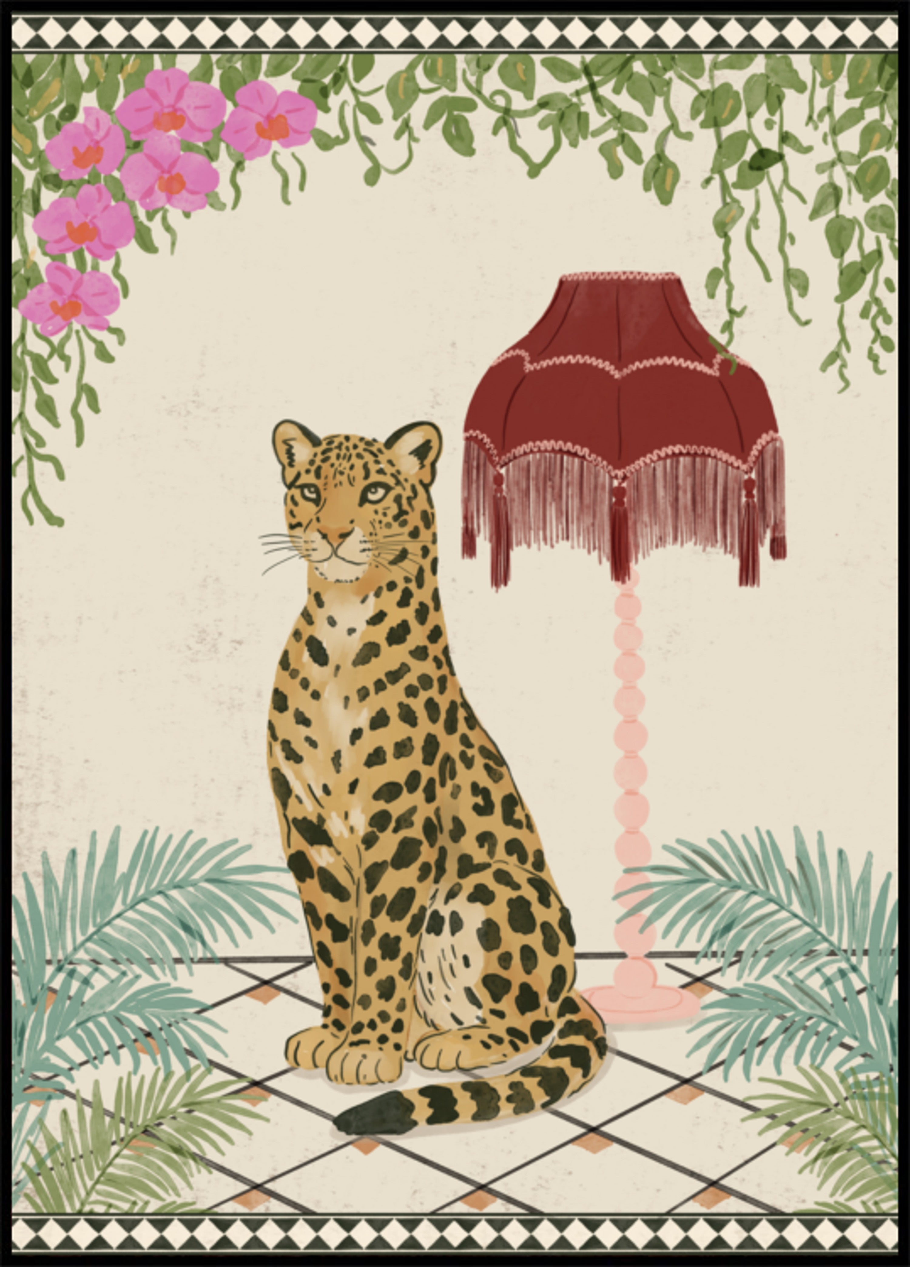 Leopardo tropical elegante