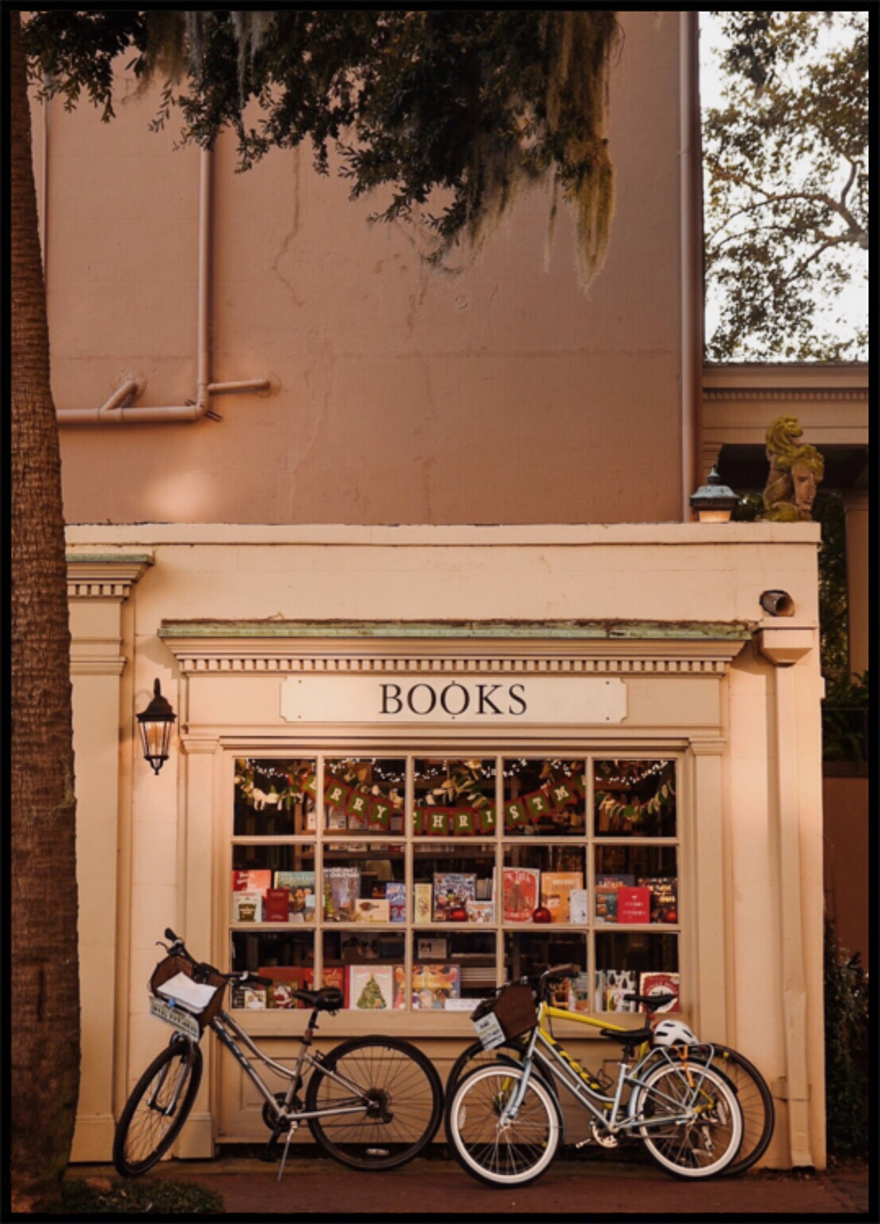 Cena encantadora da rua da livraria