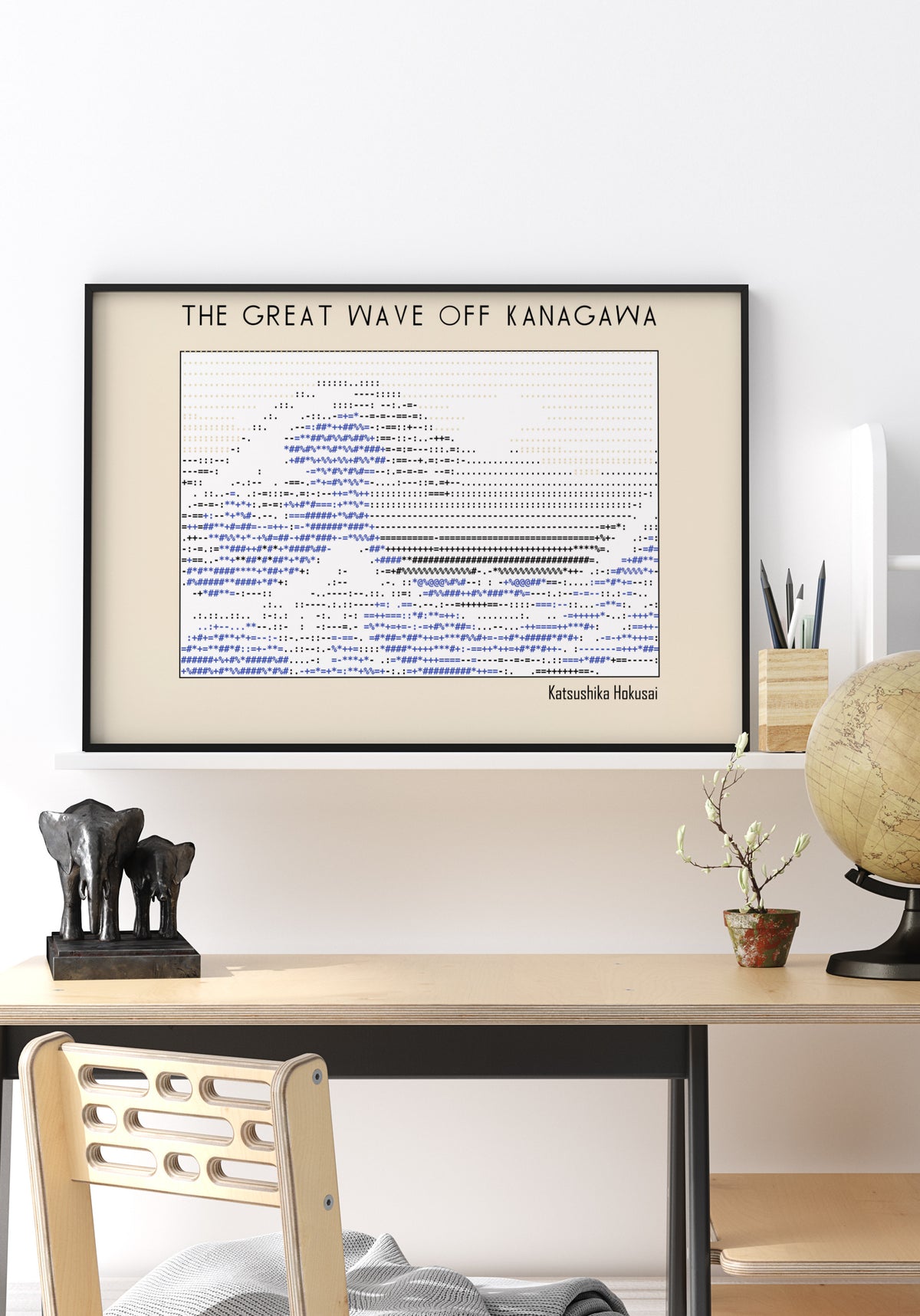 Arte icônica de ondas azuis