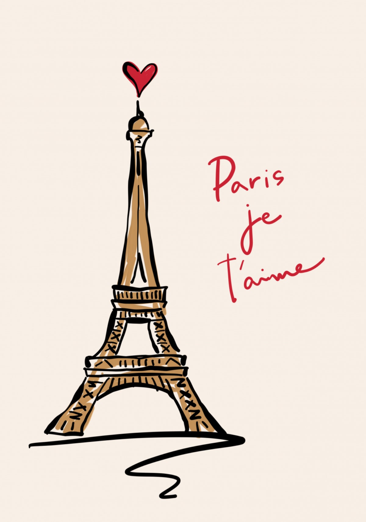 Esboço de amor da Torre Eiffel