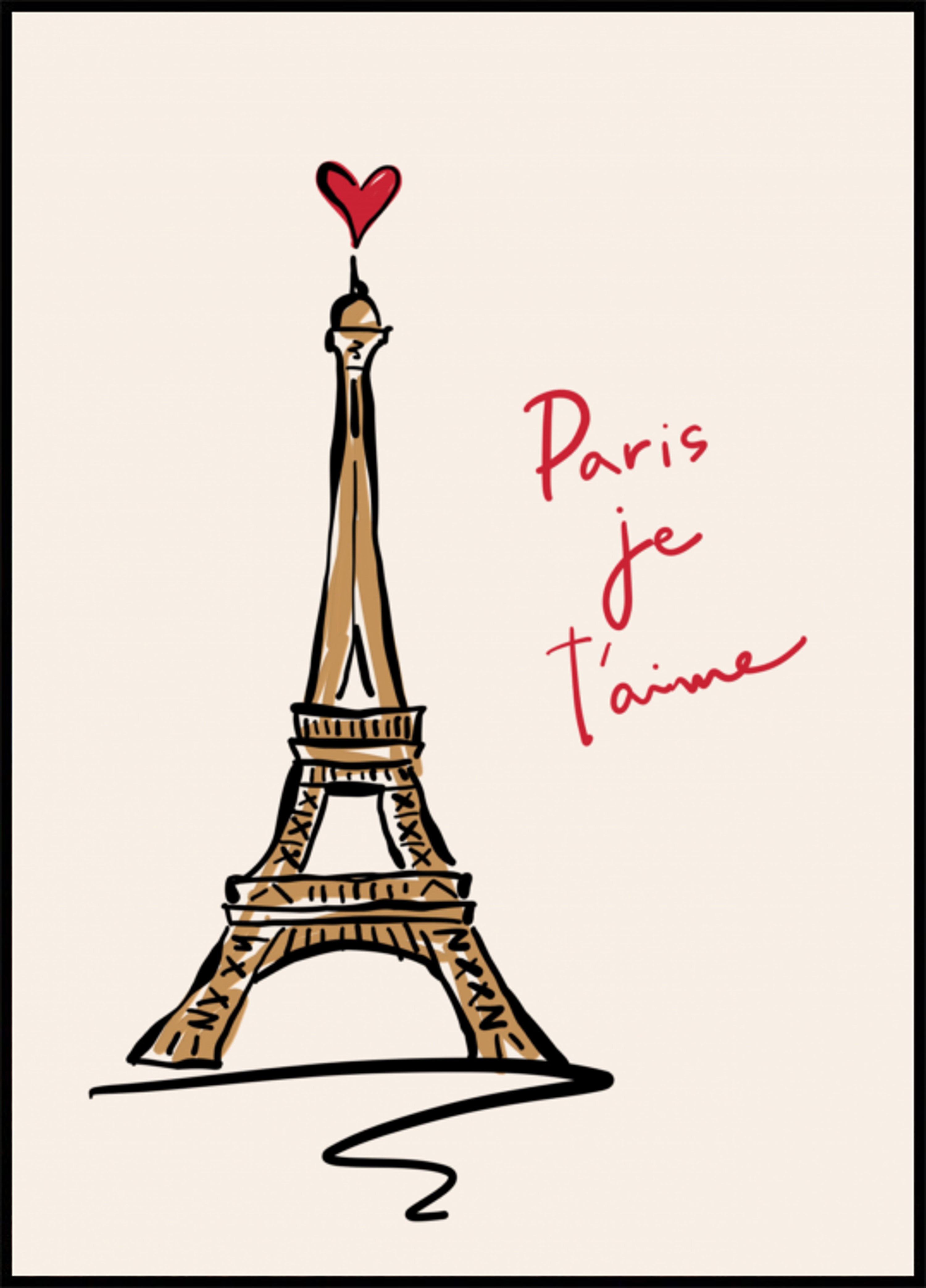 Esboço de amor da Torre Eiffel
