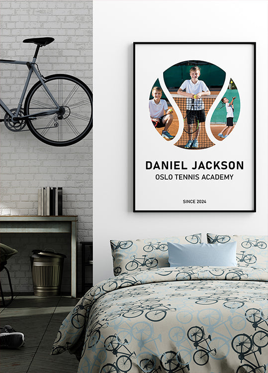 Pôster pessoal com colagem de fotos de tênis - Posterbox