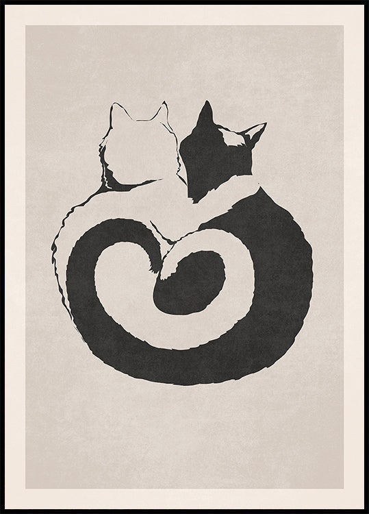 Feline Yin Yang Plakat - Posterbox