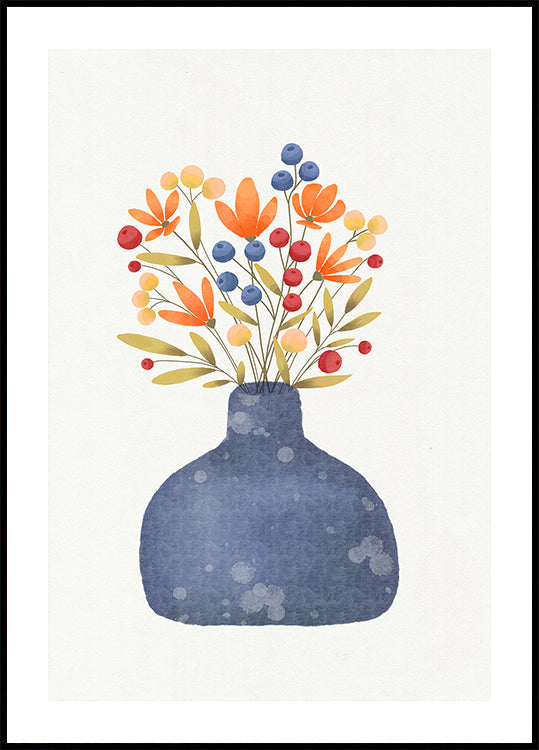 Petals in Blue Vase (NEW) - Posterbox
