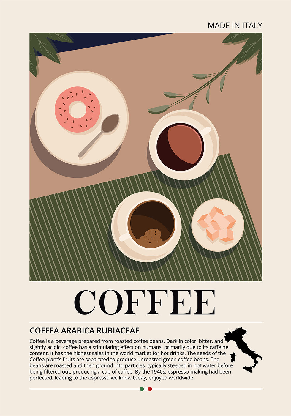 Pôster "Café Feito na Itália"