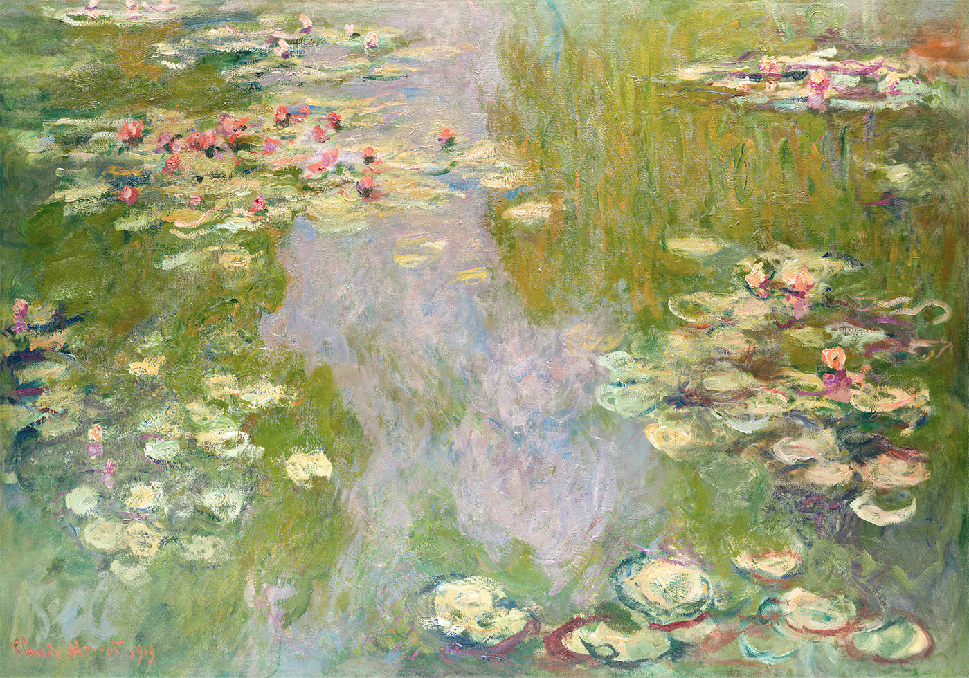 Póster Paisagem dos lírios de água 1919 por Claude Monet