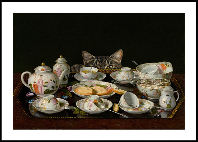 A Tea Set With A Cat (NEW) - Posterbox