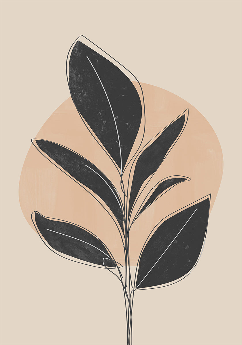 Black Abstract Plant (NEW) - Posterbox