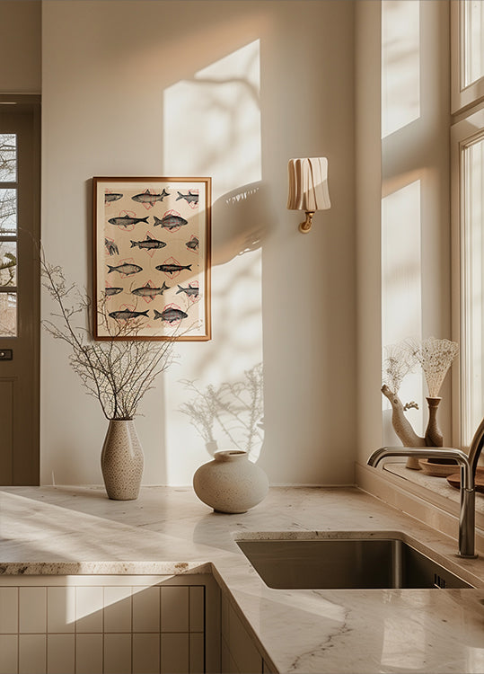 Pôster Peixes na Geometria Nº4