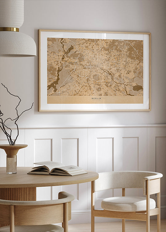 Mapa vintage sépia de Berlim na Alemanha (NOVO)