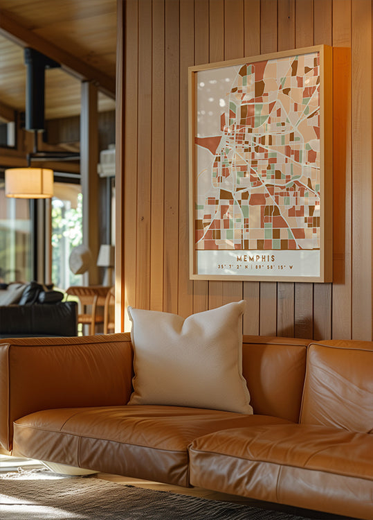 Póster Mapas Pretos Tons de Terra 51