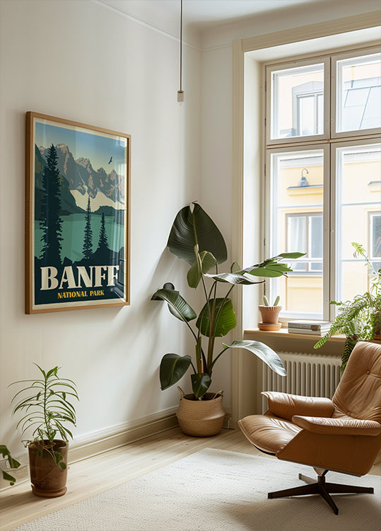 Pôster com impressão de viagem do Parque Nacional de Banff