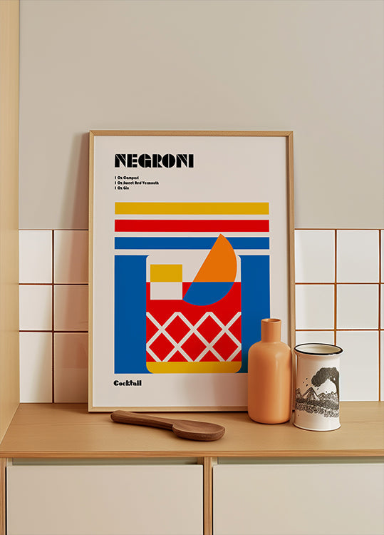 Pôster Coquetel Negroni Bauhaus