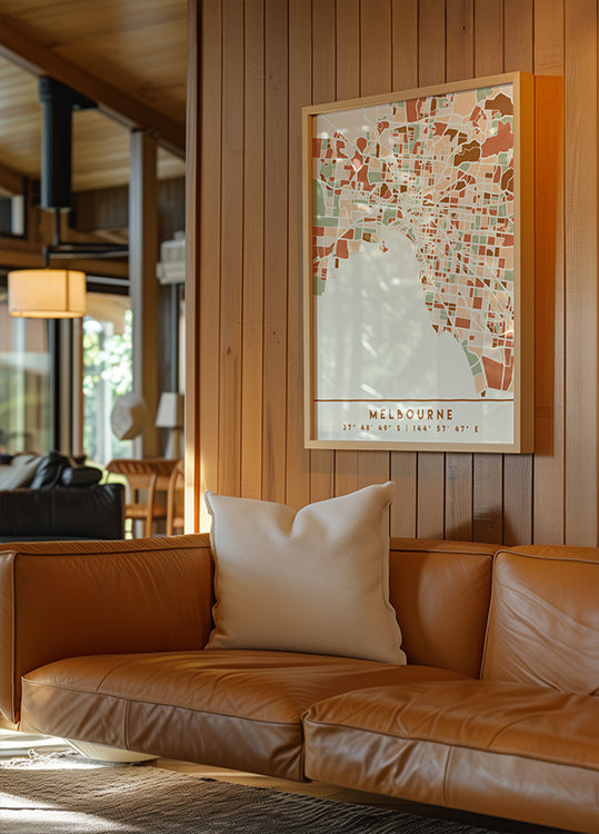 Póster Mapas Pretos Tons de Terra 50