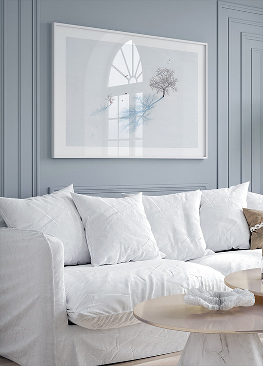 Pôster Sombras de árvores e pássaros