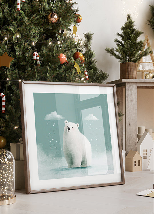Póster Urso polar feliz