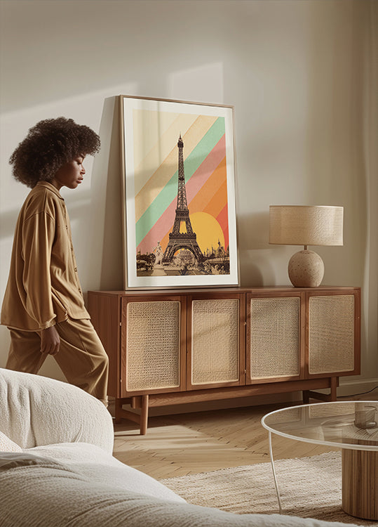 Póster Arco-íris da Torre Eiffel