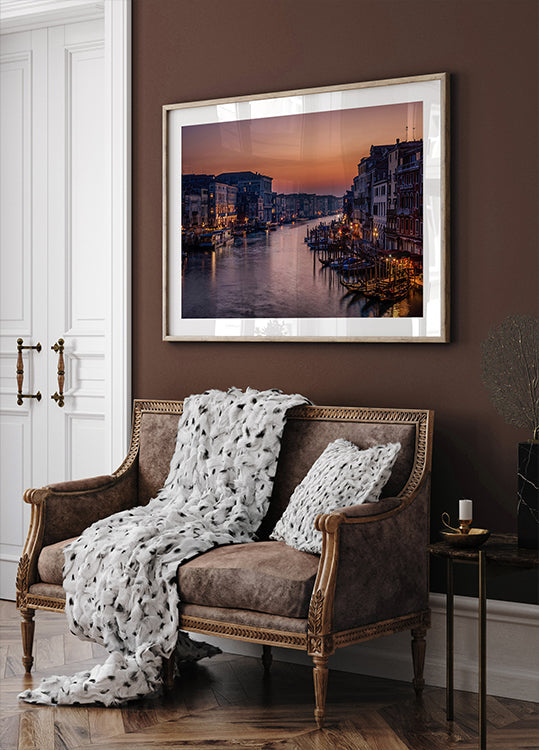 Grande Canal de Veneza ao pôr do sol