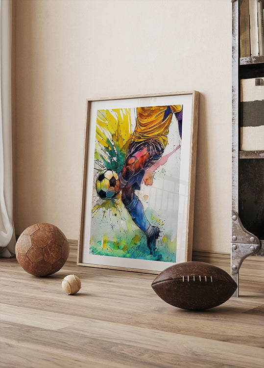 Jogador de futebol esportivo em aquarela (3)