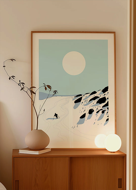 Pôster Descida da montanha nevada