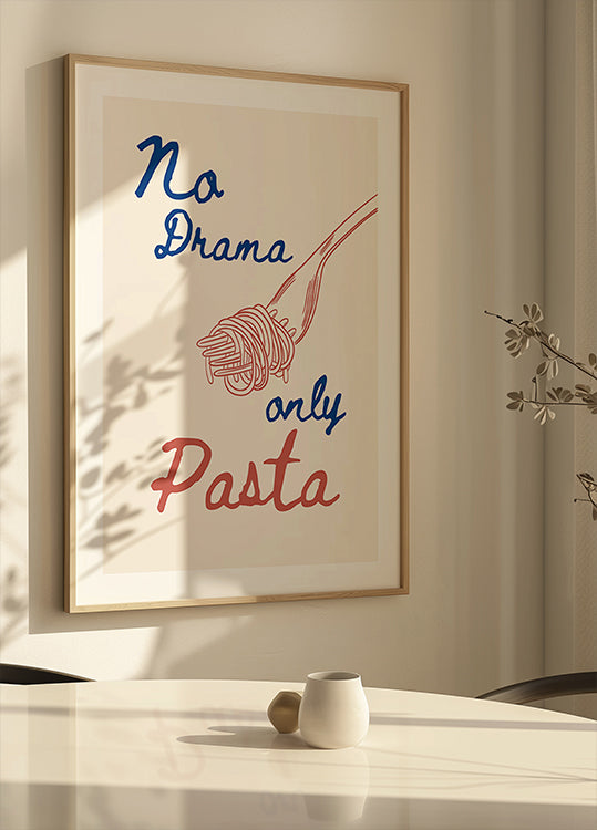 Sem drama só macarrão, Ilustração + Texto