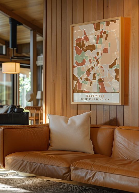 Póster Mapas Pretos Tons de Terra 59