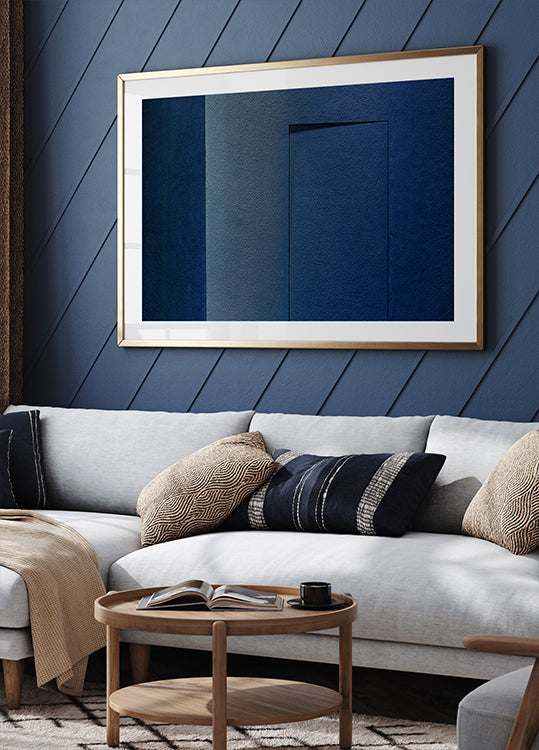 Póster Minimalismo azul ou uma porta secreta