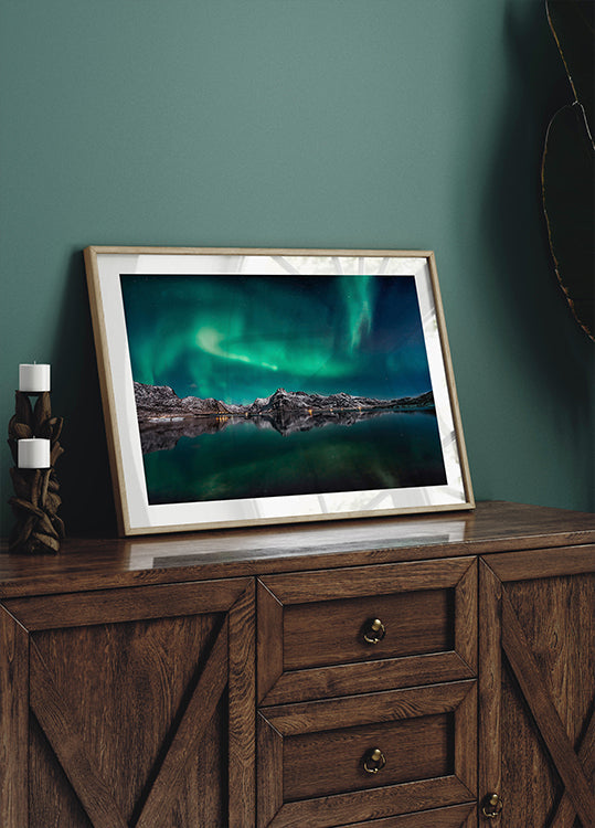 Póster Reflexão da Aurora de Lofoten