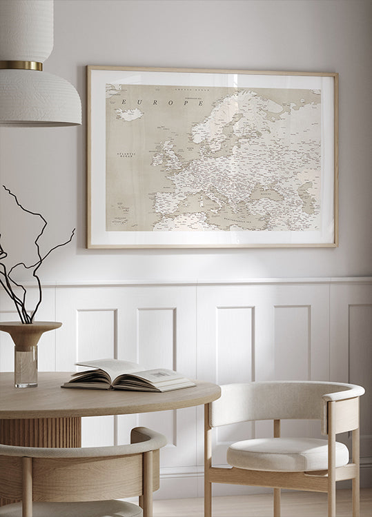 Mapa detalhado da Europa com aparência vintage (NOVO)