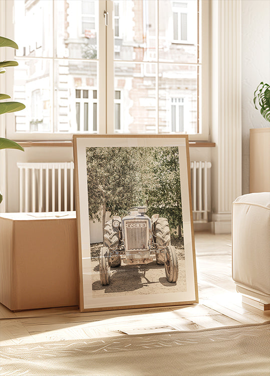 Pôster de cena de trator robusto