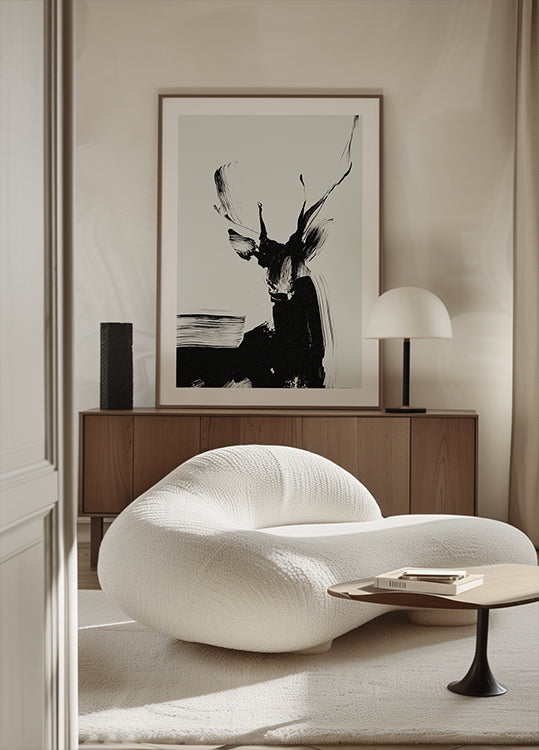 Cervo com pincelada em pôster