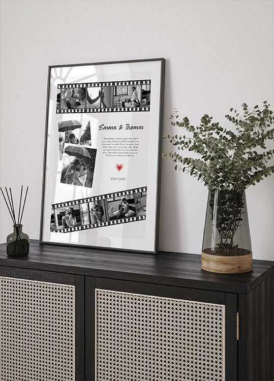 Pôster de colagem de fotos de filme de aniversário