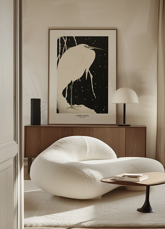 Pôster Garça-real na neve