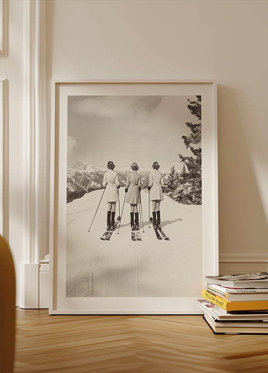 Poster Vintage Glamour Skiers