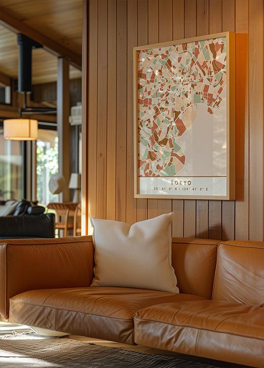 Póster Mapas Pretos Tons de Terra 88