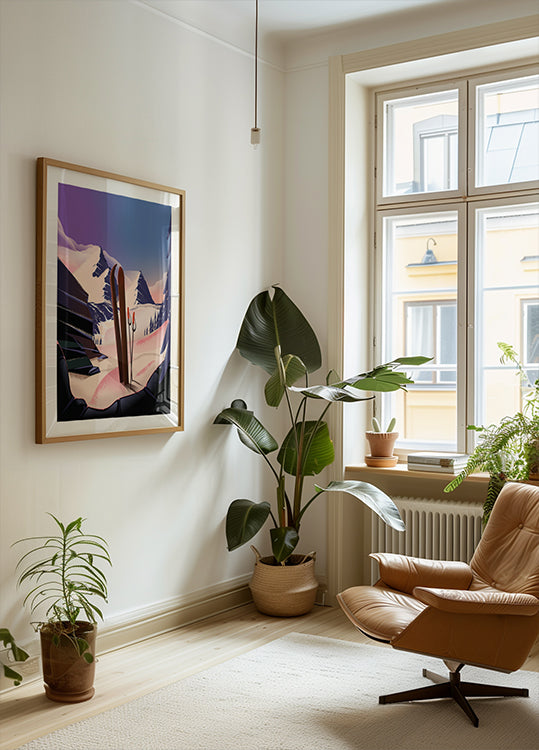 Poster de viagens de esqui