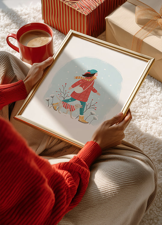 Pôster de caminhada de inverno