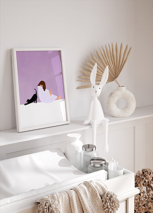 Póster Menina e Gato