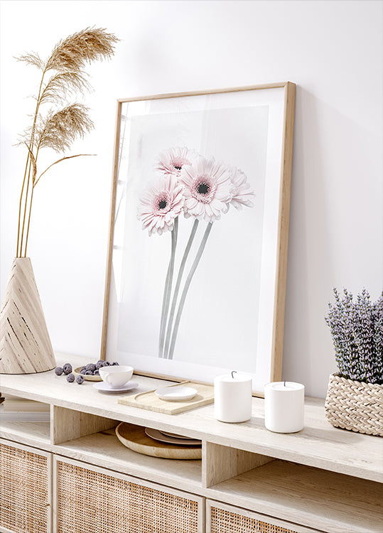 Pôster de flores cor de rosa