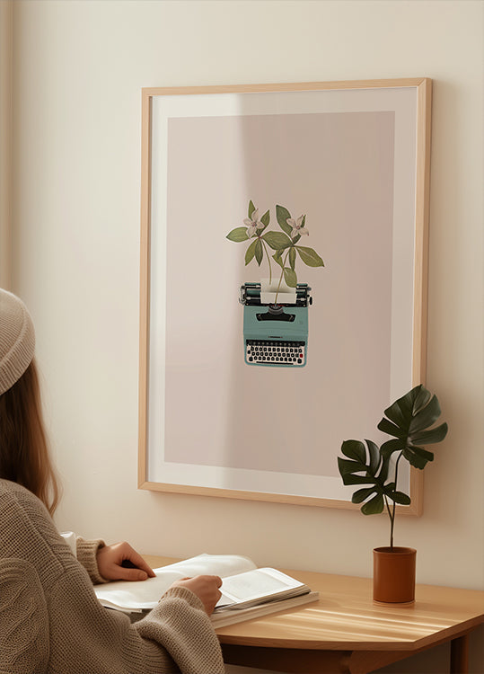 Póster Máquina de escrever botânica