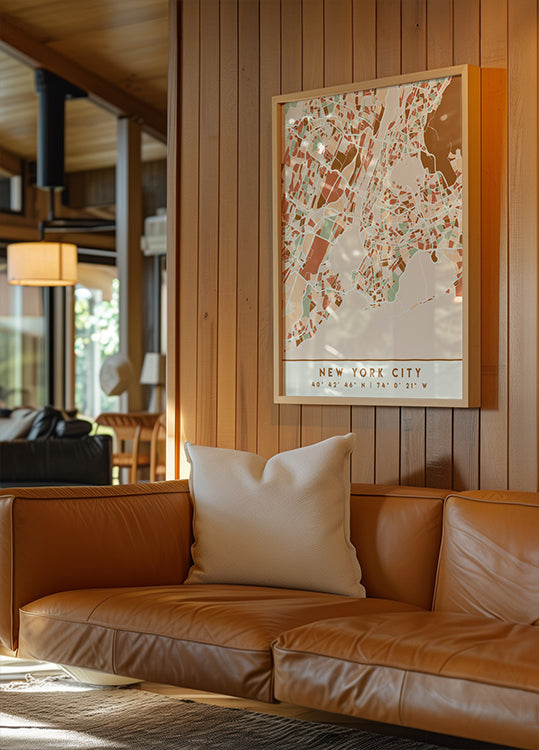 Póster Mapas Pretos Tons de Terra 61