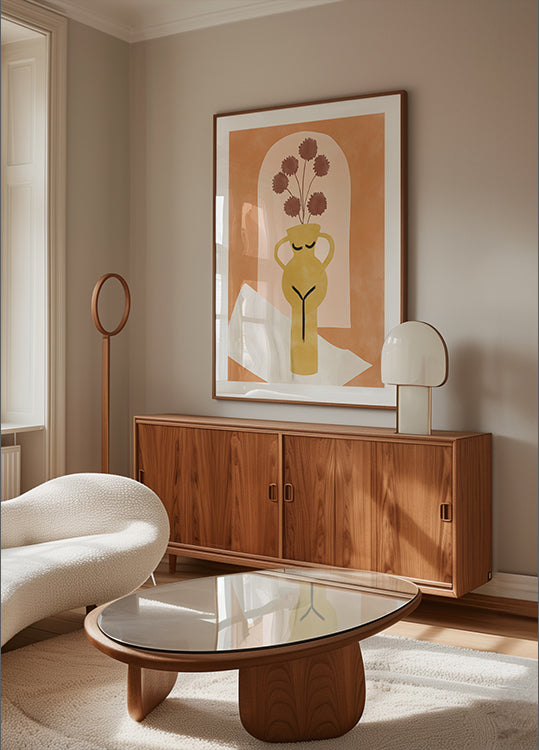 Pôster Vaso estilizado que lembra uma forma feminina