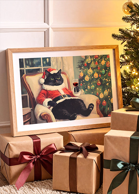 Pôster de gato gelado de Natal