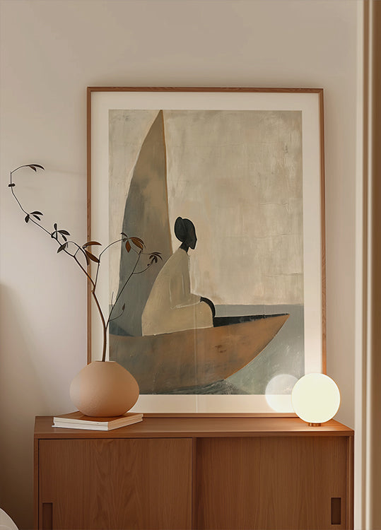 Woman On Boat Plakat