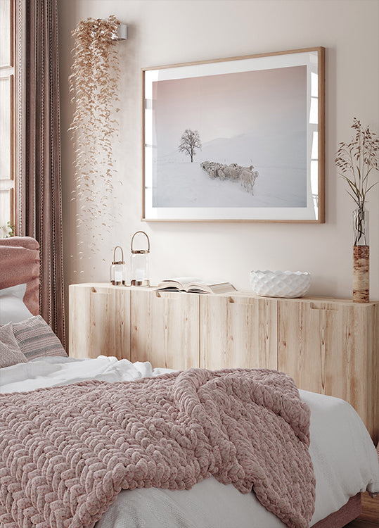 Póster Rebanho à procura de comida