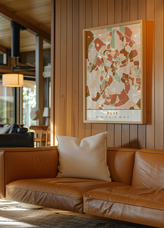 Póster Mapas Pretos Tons de Terra 72